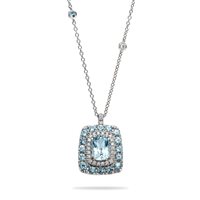 Collier Polello Femme ELEGANTIA in Platine Acquamarina CUSHCI